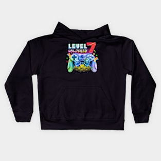 Level 7 Unlocked Video Game 7th Birthday Gamer Boys Kids Hoodie